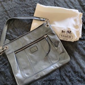 Coach Tote Medium-Large. Silver/Blue never worn!